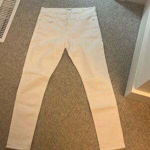 Frame La Garçon white denim stretch jean